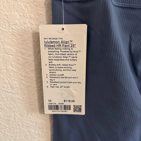 NWT Lululemon Align High-Rise Ribbed Pants 25” NWT - Picture 8 of 10